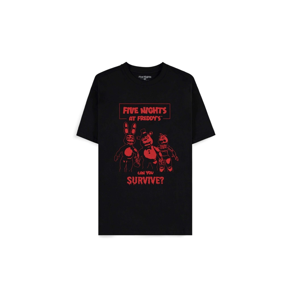 Five Nights at Freddy's - Can You Survive Heren Tshirt - Zwart